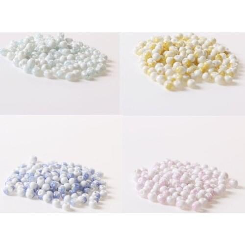 50 Pcs/Lot) 6mm Ice To Crack Ceramic Beads DIY Porcelain Loose Beads For Necklace Bracelet Jewelry Making