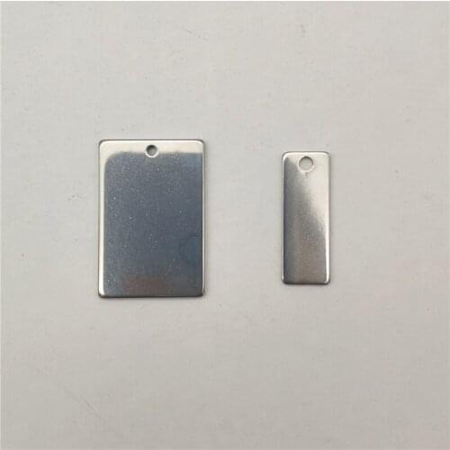 50pcs Stainless Steel Rectangular Pendant LOGO Tags End Tail for Necklace Bracelet DIY Jewelry Finding