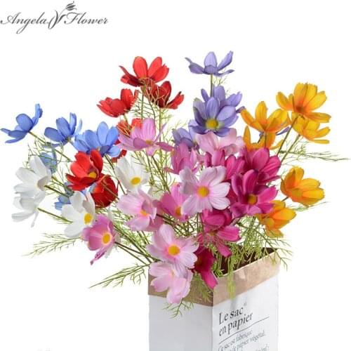 6Heads Artificial Flower Cosmos Gesang SunFlowers Daisy Chrysanthemum Wedding Flower Arrangement Home Decor Photo Props Crafts