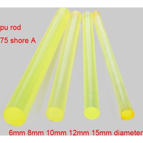 6mm 8mm 10mm 12mm 15mm dia. hardness shore 75A pu rod Polyurethane round rod RUBBER SPRING PU bar gum elastic rubber stick TPU