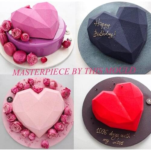 8 Cavity Love Heart Shaped Silicone Molds for Sponge Cakes Mousse Chocolate Dessert Bakeware Pastry Mould