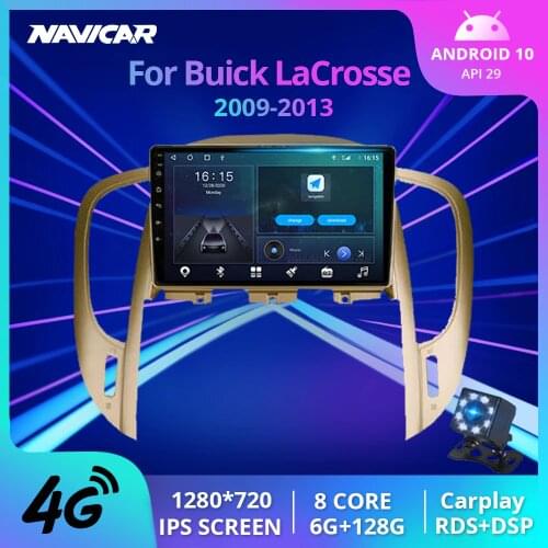 NAVICAR 2Din Android10.0 Car Radio For Buick LaCrosse 2009-2013 GPS Navigation Stereo Receiver Auto Radio Bluetooth Player IGO