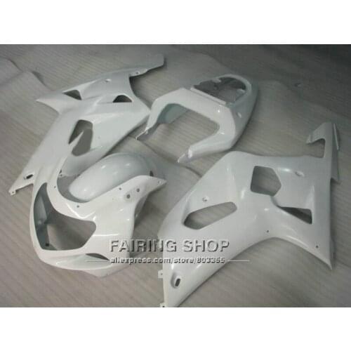 White Moto Fairings For Suzuki GSXR600 750 2001 2002 2003 01 02 03 fairing kit (All white) Customize free n108