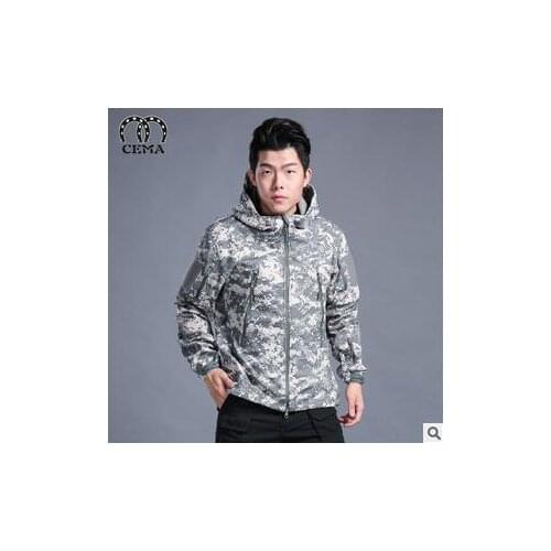 Shipping, New Free shark skin jacket camouflage fleece thick tactics of mens outwear Hoody winter warm Jacket