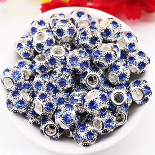 10Pcs Silver Plate Brass Gold Crystal Topaz Pave Disco Ball Clay Beads Round Bracelet Connector Charms Beads for Jewelry Making