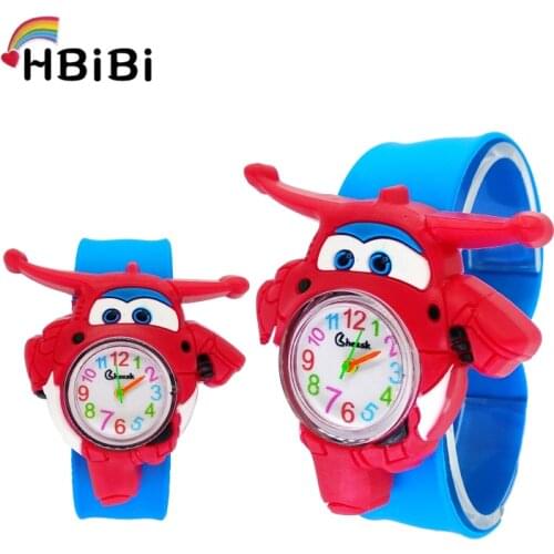 Hbibi Brand Cartoon Aircraft Childrens Watches kids Quartz Watch Child Girls Boys Baby Toy Clock Christmas Gifts Relogio Montre
