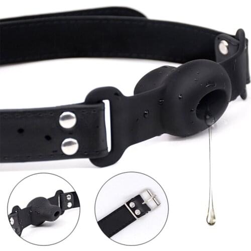 Erotic Sex-Toy Leather Mouth Plug Harness Restraints Sex Games Oral Fixation Fetish SM Bondage Sex Toys For Couples Sex Products