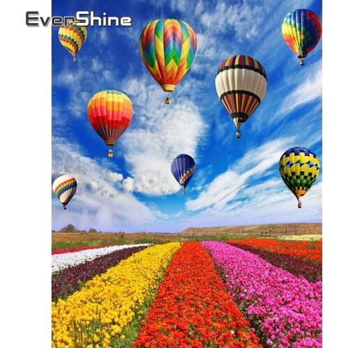 EverShine DIY Diamond Painting Landscape Cross Stitch Diamond Embroidery Hot Air Balloon Picture Rhinestones Home Decoration