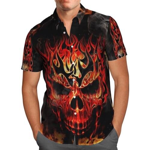 Hawaii Shirt Beach Summer Skull Shirt Head In Hand Gift For Skull Lover Halloween Printed 3d Mens Shirt Tee hip hop shirts 02