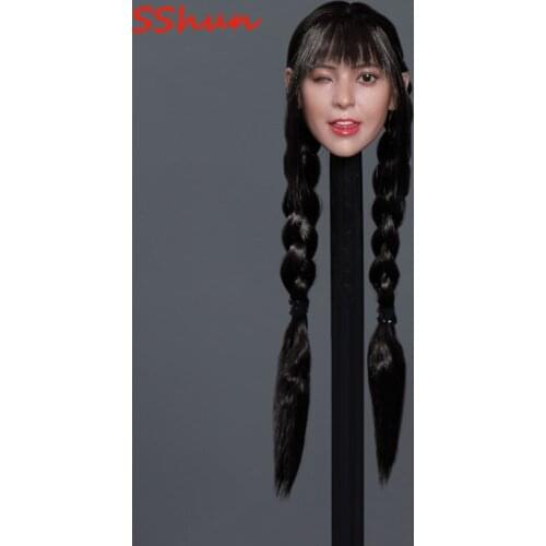 GC036 1/6 Scale Female Soldier Cute expression beauty head sculpture Model For 12'' Action Figure Body DIY