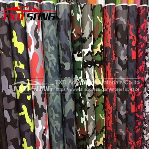 18 Kinds 6 Sizes Black Camo Vinyl Film Camouflage Car Wrap Film For Car Styling Bike Computer Laptop Scooter Motorcycle