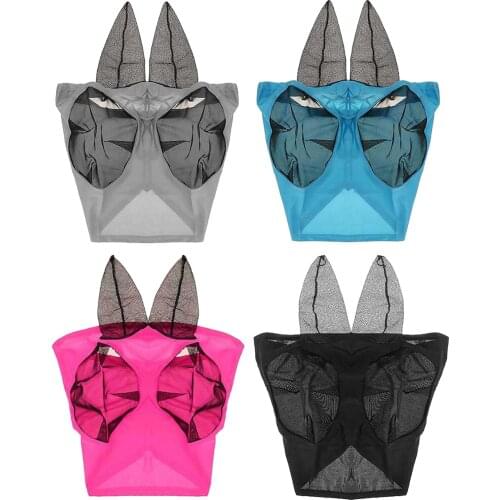 Horse Fly Hood Full Face Mesh Protect Anti-UV Mosquitoes Flies Insect Bites