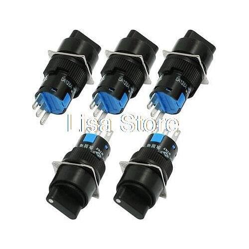 Round 1NC 1NO SPDT Rotary Selector Push Button Switch AC 250V 5A