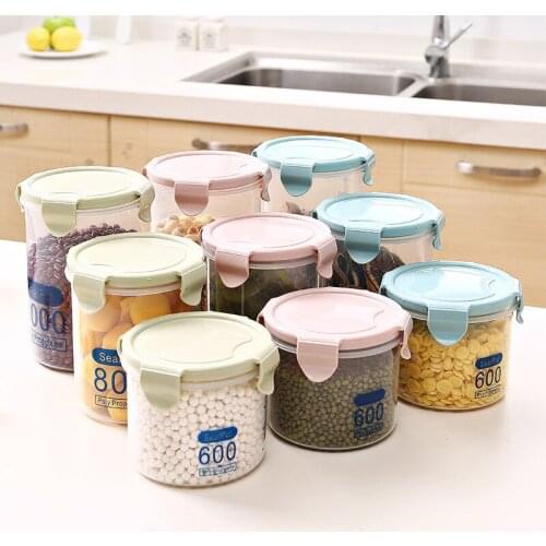 Kitchen Stackable Plastic Sealed Cans Food Storage Box Grain Cereal Storage Tank Snacks Dry Goods Storage Jar