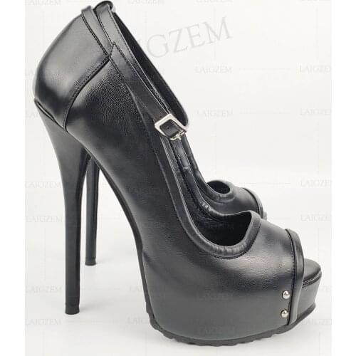 LAIGZEM FASHION Women Platform Heels Pumps Evening Party Peep Toe Sandals Lady Shoes Woman Tacones Mujer Large Size 43 46 50 52