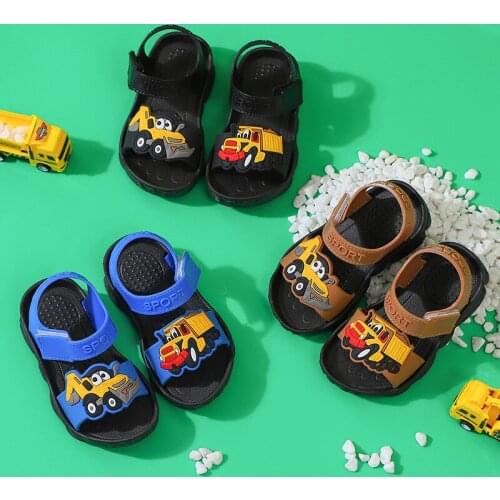 Summer New Childrens Sandals Boys Cartoon Creative Non-slip Wear-resistant Breathable Soft-soled Comfortable Beach Slippers