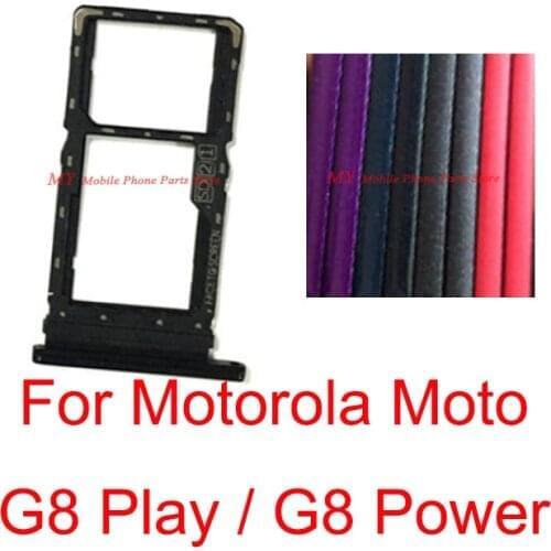 Sim Card Tray Holder For Motorola Moto G8 Play / Moto G8 Power Sim Tray Card SD Card Tray Reader Holder Socket Slot Spare Parts