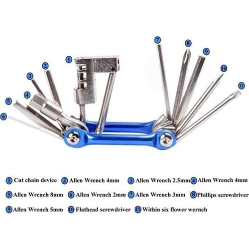 Multifunction 11 In1 Bicycle Repairing Set Bike Bike Repair Tool Kit Wrench Screwdriver Chain Hex Spoke Mountain Cycling Tools