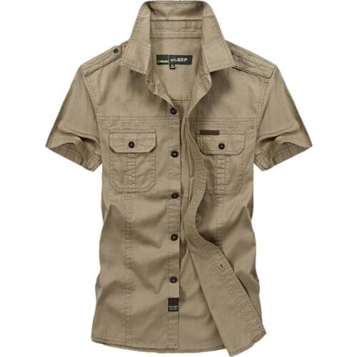 New Summer Men Shirt Brand Cotton Casual Shirt Men Military Outwear Breathable Camisa Masculina Plus Size M-5XL Chemise Homme