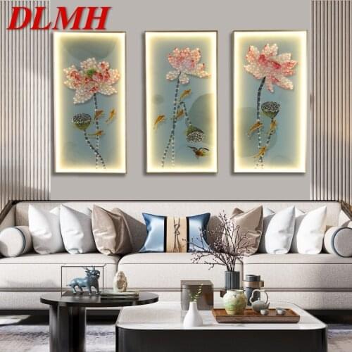 DLMH Wall Sconces Light Three Pieces Suit Lamps Lotus Figure LED Contemporary Creative For Home