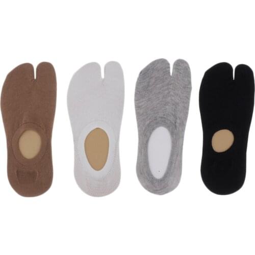 Unisex 2 Toe Flop Socks Tabi Socks Low Cut Cotton Boat Socks