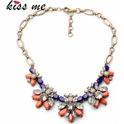 KISS ME New Design Fashion Jewelry Elegant Resin Stone Plant Pendant Banquet Necklaces &Pendant 2017