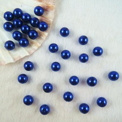 Wholesale 6.8.10.12mm Navy Blue Fashion Round Pearl Imitation Acrylic Pearl Beads DIY Jewelry Fingdings AB-07