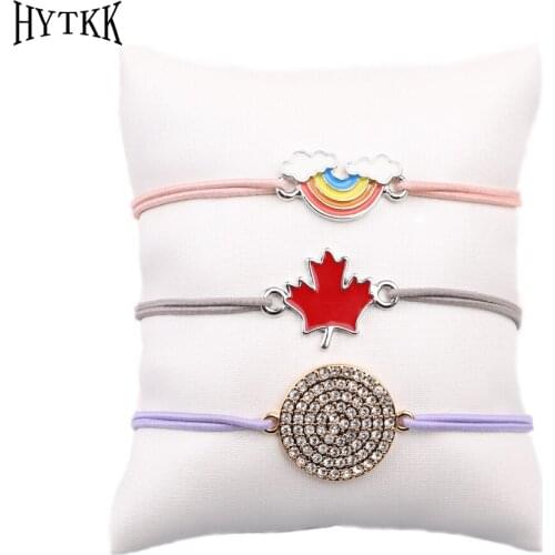 Stainless steel Wish Woven Adjustable Leaf/Rainbow/Love/Lucky Red String Bracelets Femme New Fashion Jewelry bungle bracelet