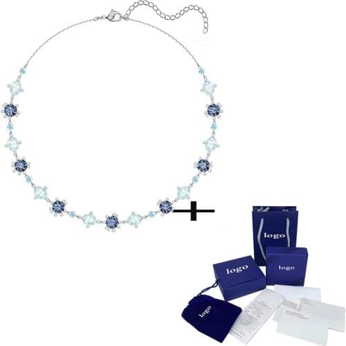 SWA 2020 New Fashion Exquisite Ocean Blue Olive Necklace Send Girlfriend Mother Birthday Romantic Temperament Gift