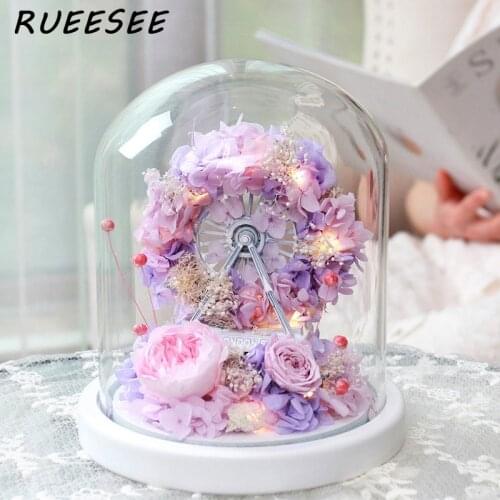 Eternal Rose Real Flowers Ferris Wheel in Jewelry Box Preserved With Box Set Mothers Day Gift Valentines Day Christmas Gifts