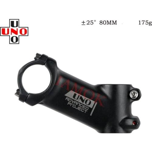 UNO AS030 Bicycle Matte Black Stems 25 Degree 60-100mm Iamok Mountain Bike Ultra Light Stem Gray Logo