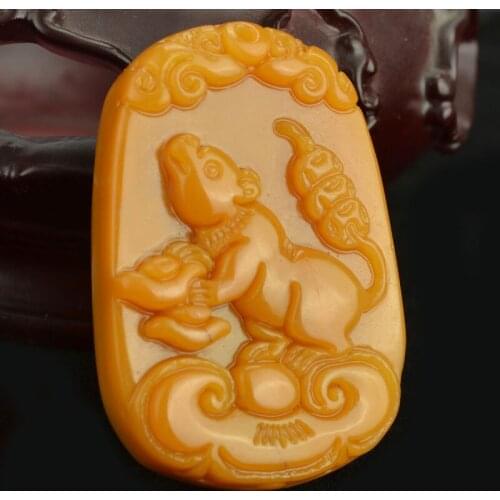 Admirable Golden Jade mice Pendant mouse Amulet Hanging Chinese Zodiac For 2020 years