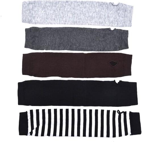 1pair Unisex Knitted Long Fingerless Mittens Glove Arm Warmer Mitten Crochet Half Finger Long Gloves