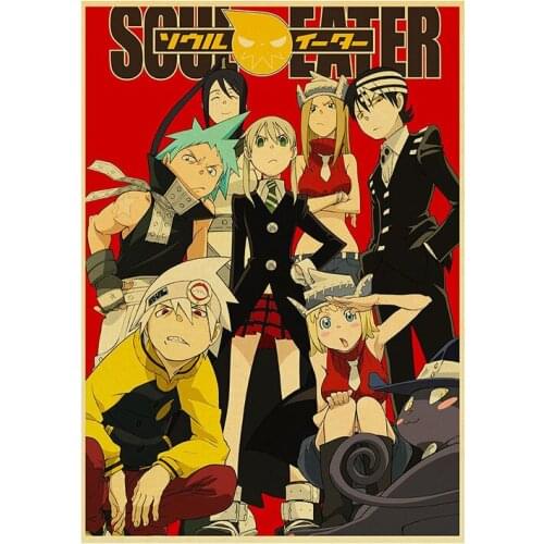Japanese Animation Soul Eater Retro Anime Poster Classic Figure Canvas Painting Coffee House Bedroom Decoration Wall Art Picture