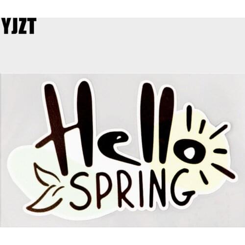 YJZT 14.8CM×8.8CM Hello Spring Creative Text PVC Decal Car Sticker 11C-0045