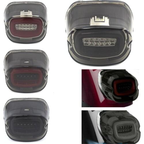 Motorcycle LED Tail Brake Light Low Profile Rear Tail Light For Harley Dyna Softail Fat Boy Sportster XL License Plate Lamp