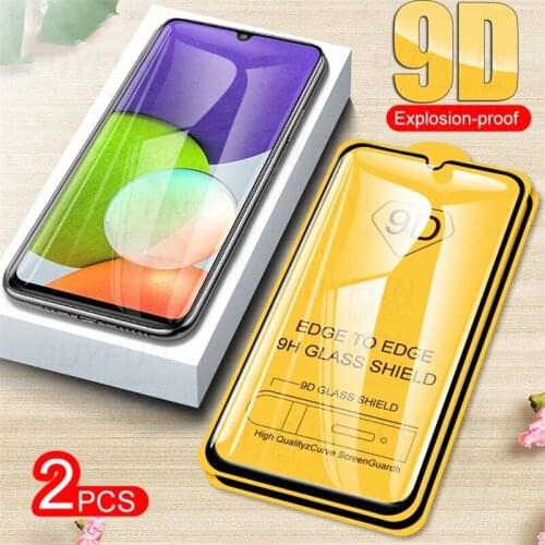 2PCS 9D Full Glue Screen Protectors Tempered Glass For Samsung GalaxyA22 Galaxy A22 A 22 2021 4G 5G Toughened Film Guard Cover