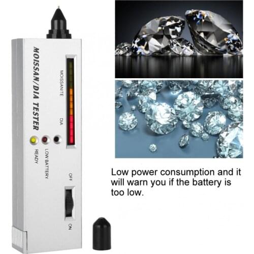 1Pc High Accuracy Moissan Tester LED Indicator Moissanites Detector Pen Gemstone Selector Jewelry Testing Tool for Jeweler
