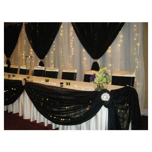 10ft x 20ft black white starlit Wedding Backdrop Party Decoration including drape+lighting