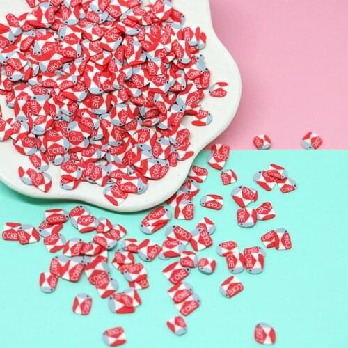 100g/lot Cute Coke Polymer Clay Slices Fake Sprinkles for Crafts Making DIY Nail Art Decoration Slime Filling Accessories 5mm
