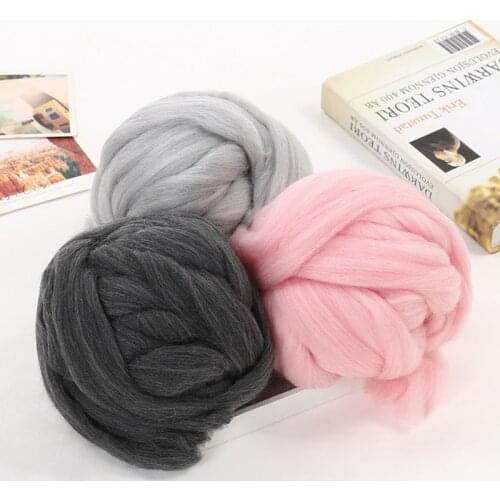 2020 new 250g Super Thick Natural Merino Wool Chunky Yarn Felt Wool Roving Yarn for Spinning Hand Knitting Spin Yarn Winter Warm