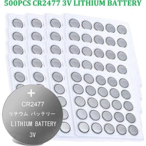 500pcs Original CR2477 CR 2477 3V Button Coin Battery Cell Batteries DL2477 BR2477 ECR2477 Lithium batteria for electric keys
