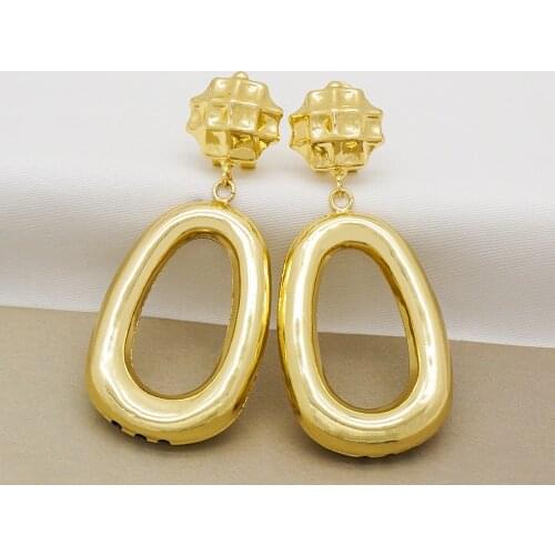 Big gold earrings jewelry fashion design for African women statement wedding gift earrings accessories