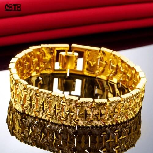 High Quality Gold Bracelet Atmosphere Luxury Fashion Jewelry Middle East Banquet Wedding Accessories Mens Gift Bracelet