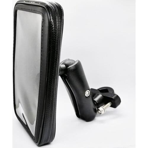 Bar Mount Cell Phone Holder Case Motorcycle Scooter Handlebar Rail Mount Holder Waterproof Zipper Case for Smart Phones