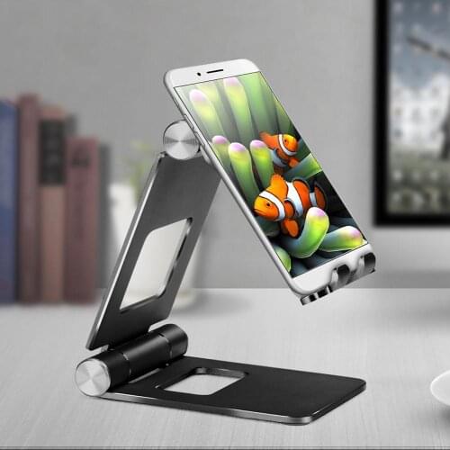 Aluminium Alloy Phone Holder Stand Mobile Smartphone Support Tablet Desk Portable Metal Cell Phone Holder for iPhone iPad