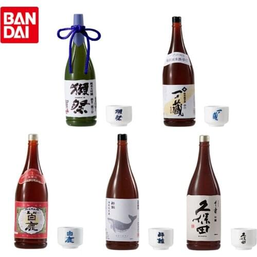 Bandai Genuine Gashapon Mini Famous Japanese Sake Miniature Ornaments Anime Action Figures Collectible Model Gacha Toys For Kids