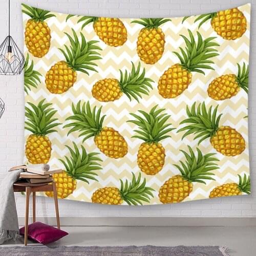 Fruit Tapestry Yellow Pineapple for Livingroom Photography Wall Decor