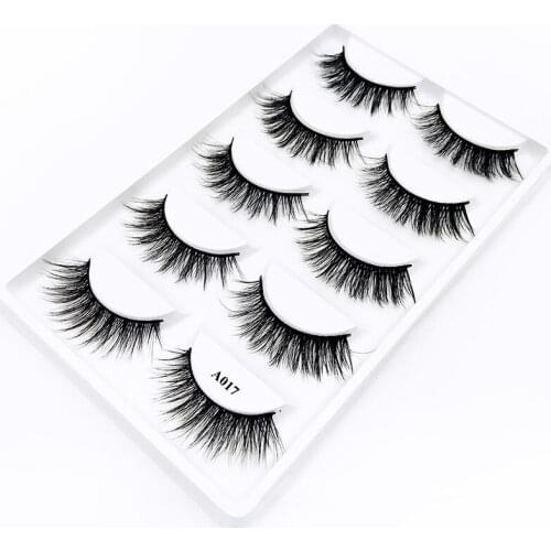 HBZGTLAD 5 pairs Handmade 3d mink lashes short False Eyelashes Cross Messy Dense Natural Eye Lashes Stage Makeup False Eyelashes