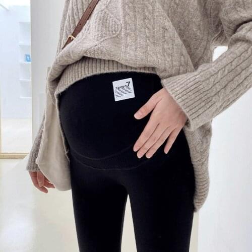 Cotton Maternity Leggings Pants For Pregnant Women Warm Winter Slim Maternity Clothes Thick Pregnancy Trousers Clothings 2021